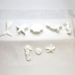 Ceramic Resin Sea Life Figures Handcrafted 8 Piece